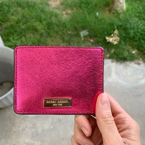Pink metallic card holder